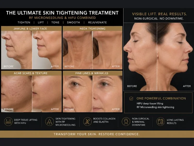 Results of combined treatment for the ultimate skin tightening treatment Northamptonshire